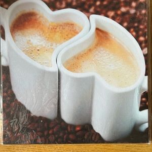 Double Heart Coffee Wall Art